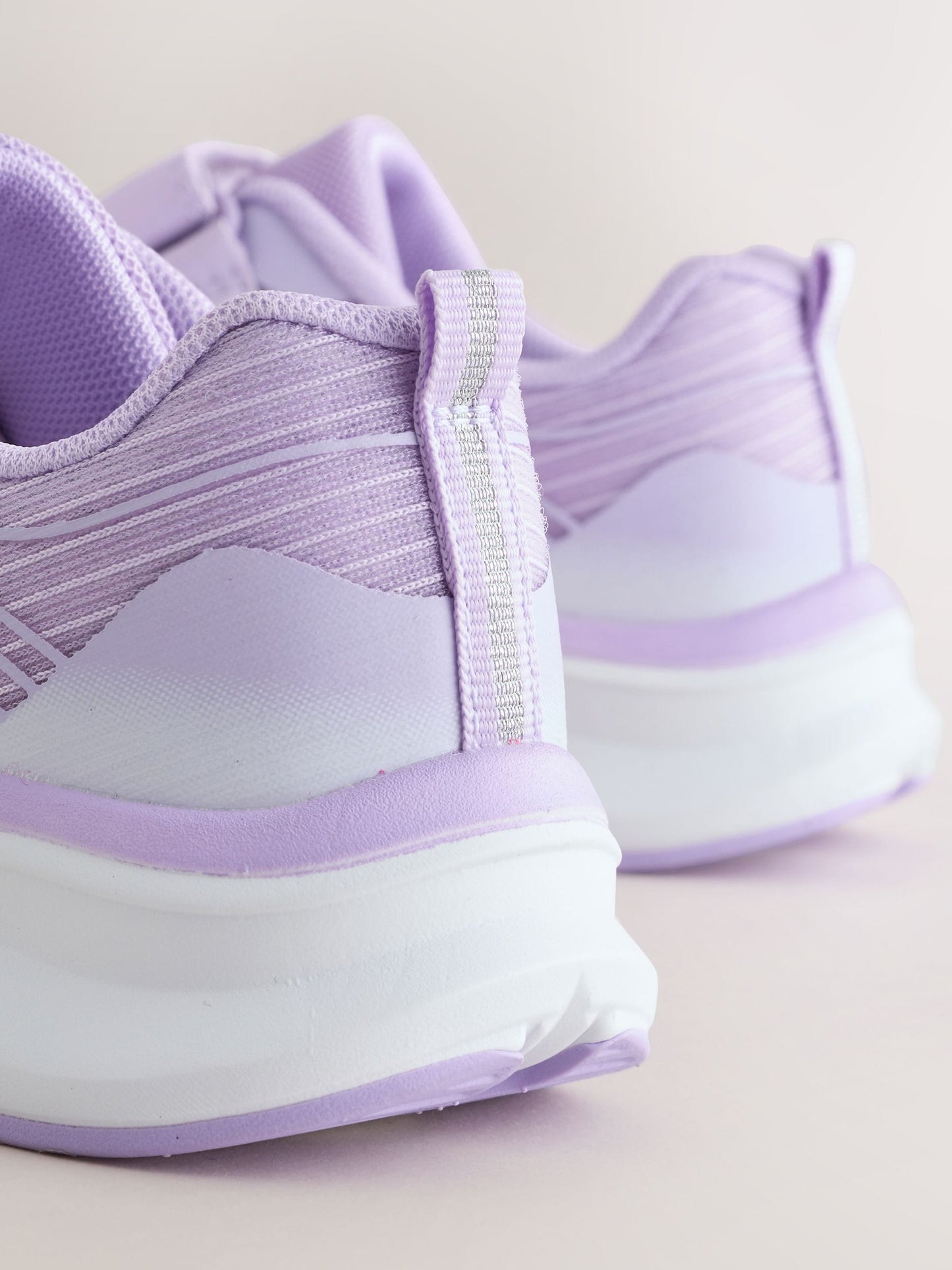 Lilac Purple Standard Fit (F) Elastic Lace-Up Trainers image 3
