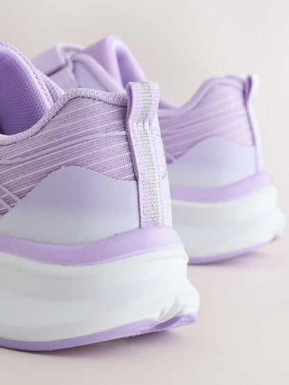 Lilac Purple Standard Fit (F) Elastic Lace-Up Trainers image 3