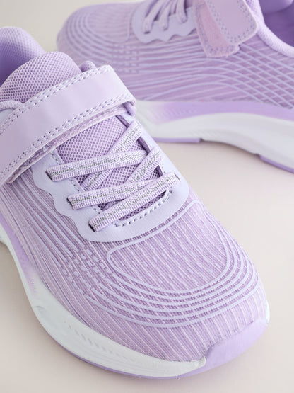 Lilac Purple Standard Fit (F) Elastic Lace-Up Trainers image 4