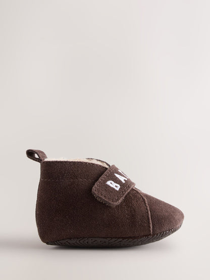 Dsiney Kidz - Baker by Ted Baker Chocolate Brown Slipper Boots Padders image 2