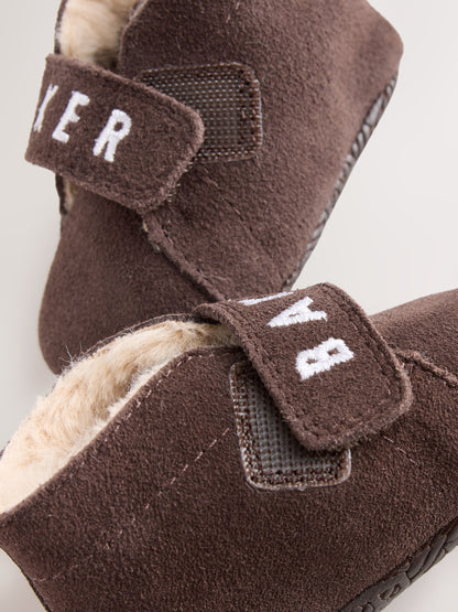 Dsiney Kidz - Baker by Ted Baker Chocolate Brown Slipper Boots Padders image 5