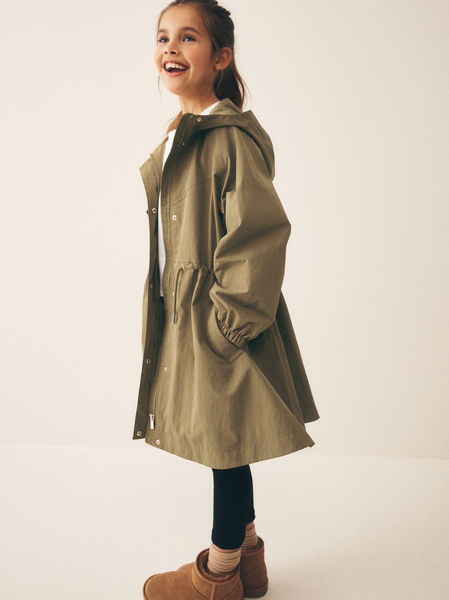 Dsiney Kidz - Khaki Green Waterproof Skirted Rain Jacket (3-16yrs) image 2