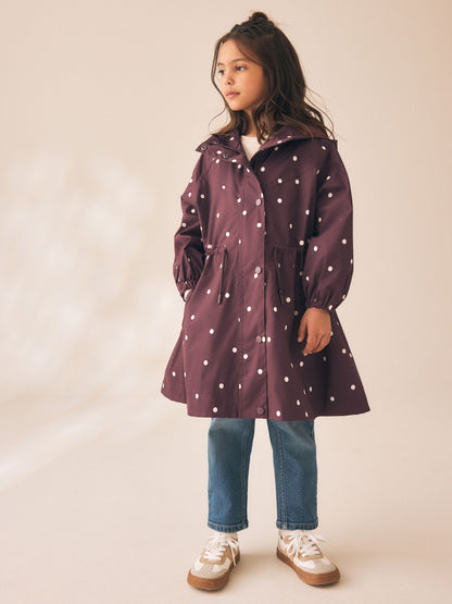 Dsiney Kidz - Brown Polka Dot Waterproof Skirted Rain Jacket (3-16yrs) image 2