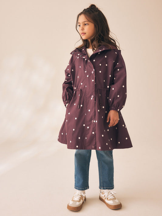 Dsiney Kidz - Brown Polka Dot Waterproof Skirted Rain Jacket (3-16yrs) image 2