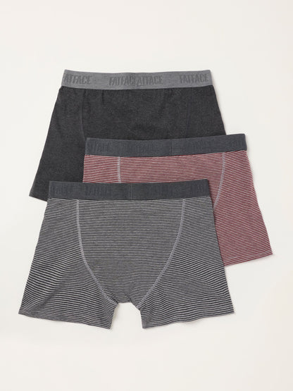 Dsiney Kidz - FatFace 3 Pack Grey/Striped/Red Boxers image 2