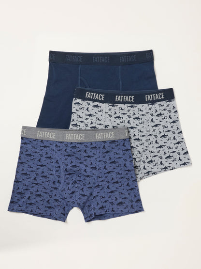 Dsiney Kidz - FatFace 3 Pack Shark Print Boxers image 1