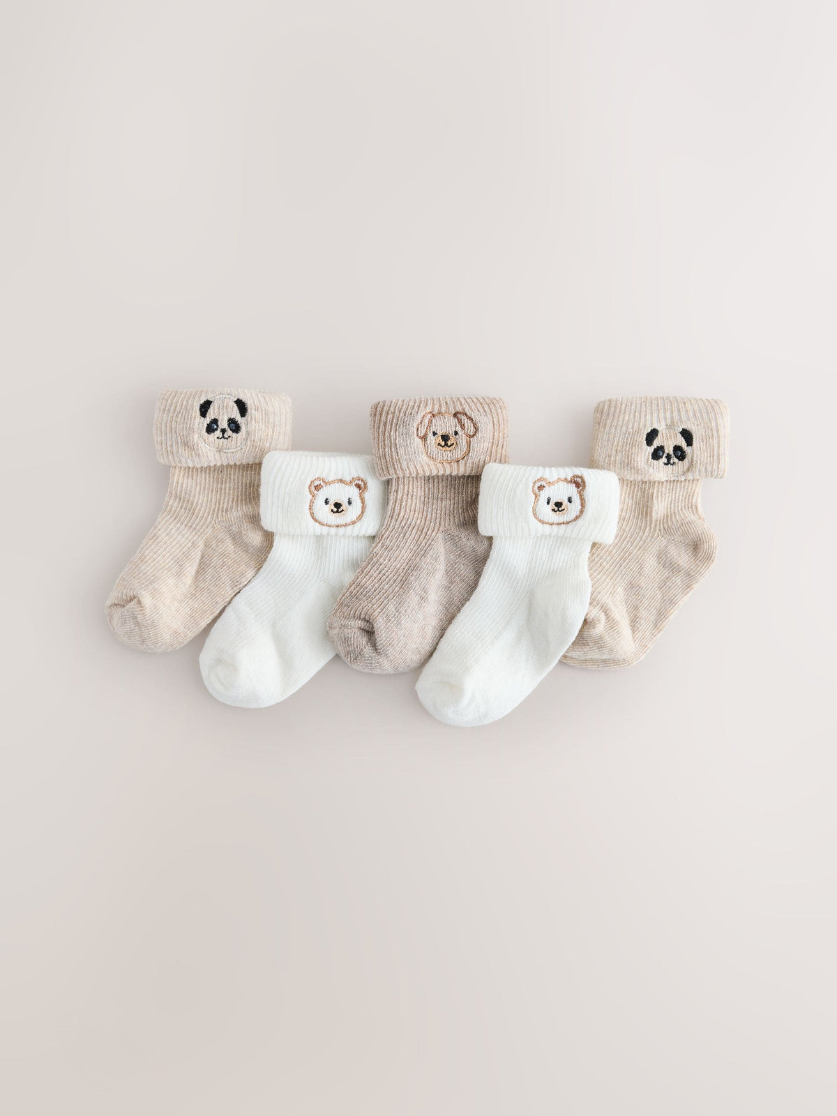 Dsiney Kidz - Neutral Character Roll Top Baby Socks 5 Pack image 1