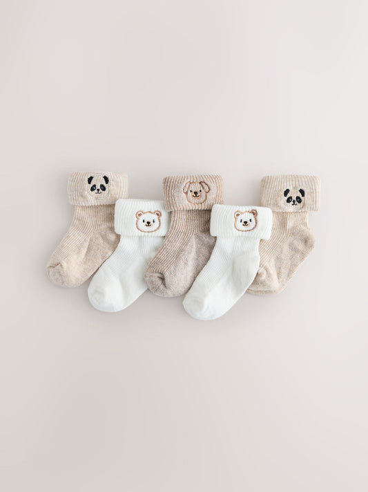 Dsiney Kidz - Neutral Character Roll Top Baby Socks 5 Pack image 1