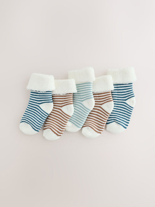 Dsiney Kidz - Stripe Roll Top Towel Baby Socks 5 Pack image 1