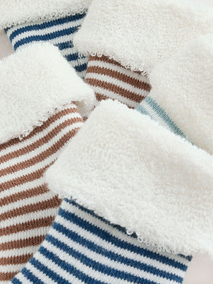 Dsiney Kidz - Stripe Roll Top Towel Baby Socks 5 Pack image 3