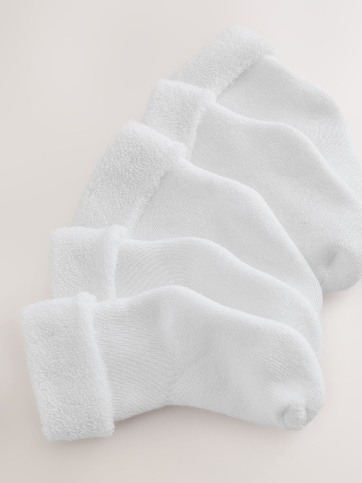 Dsiney Kidz - White Roll Top Towel Baby Socks 5 Pack image 2