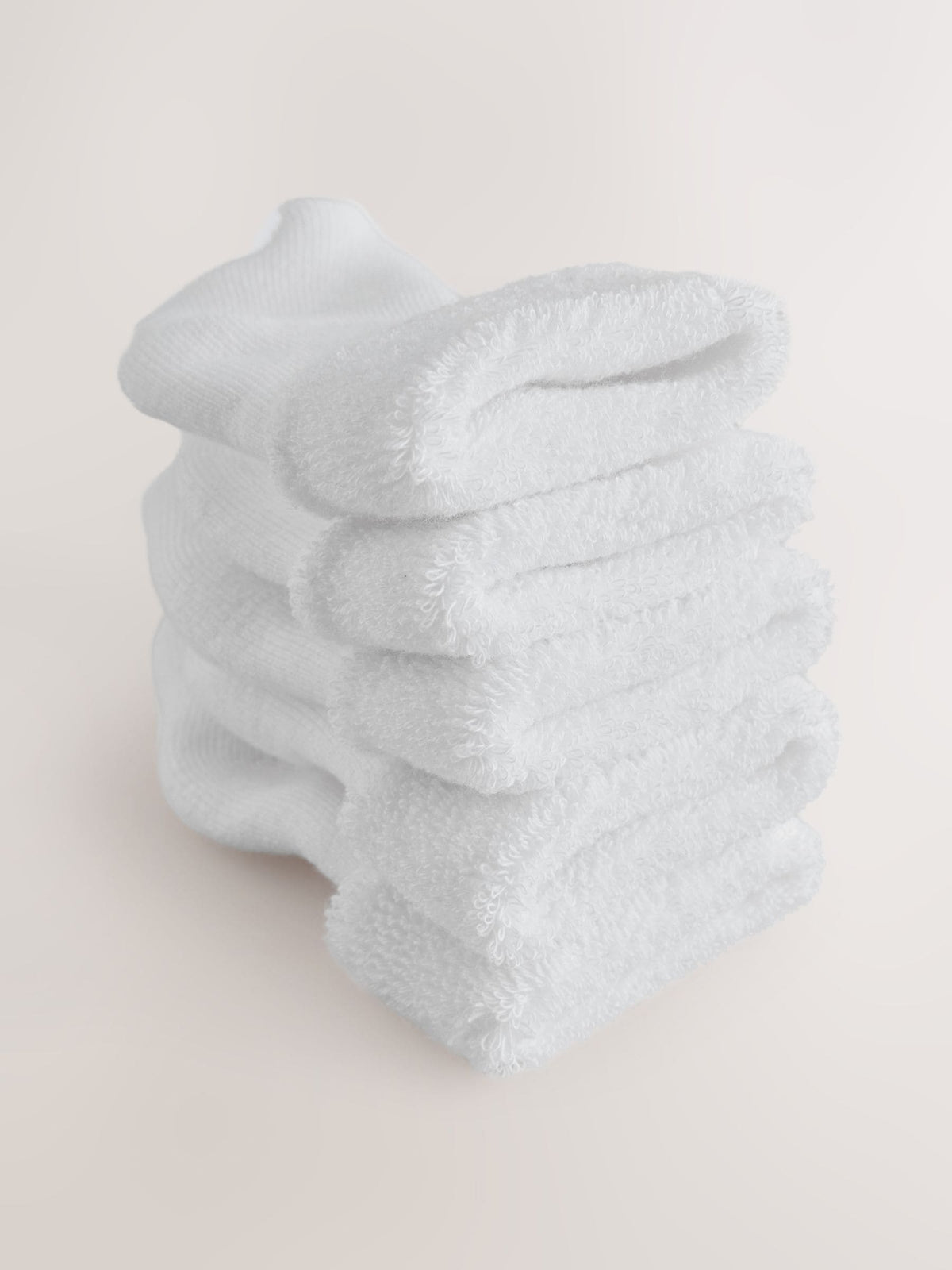 Dsiney Kidz - White Roll Top Towel Baby Socks 5 Pack image 3