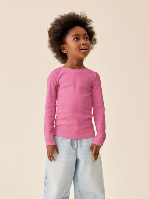 Dsiney Kidz - Dark Pink Long Sleeve Ribbed Top (3-16yrs) image 1