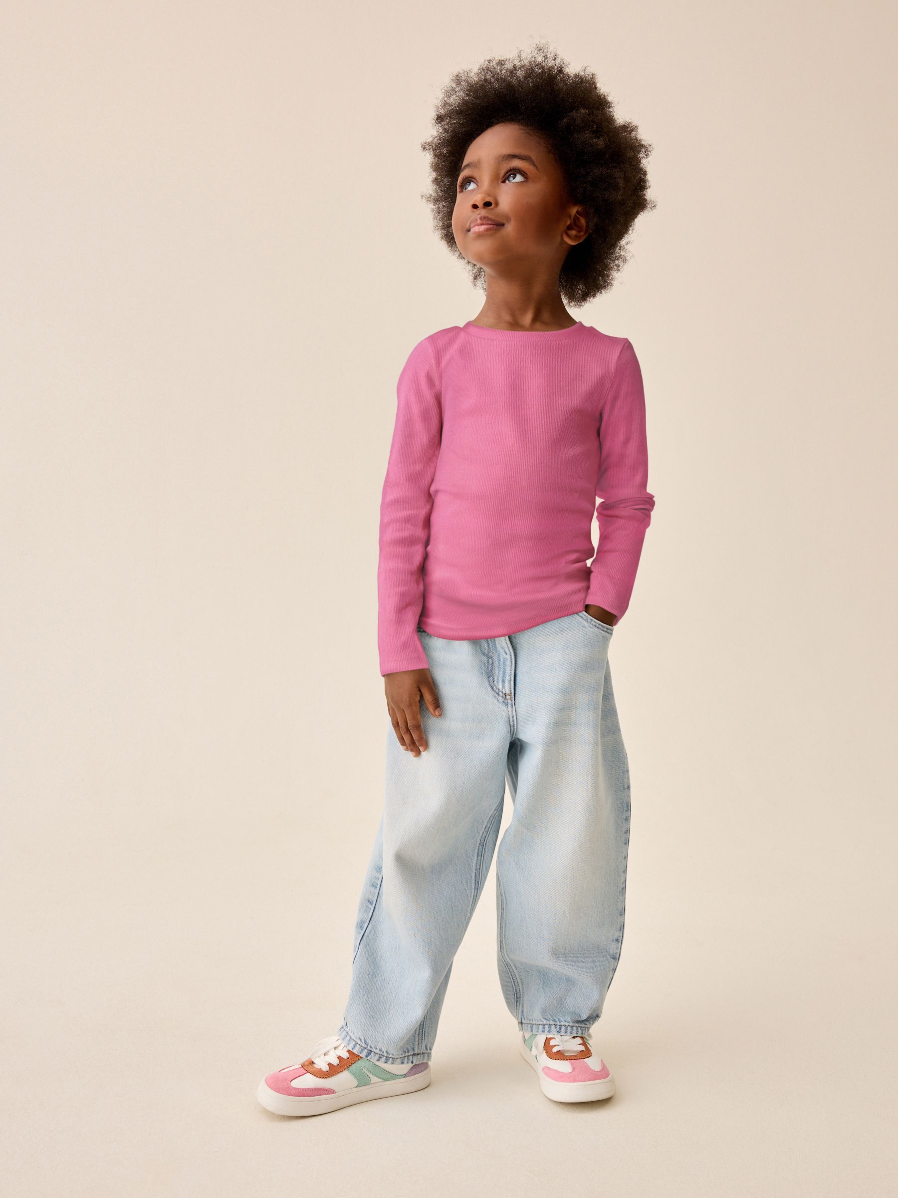 Dsiney Kidz - Dark Pink Long Sleeve Ribbed Top (3-16yrs) image 2
