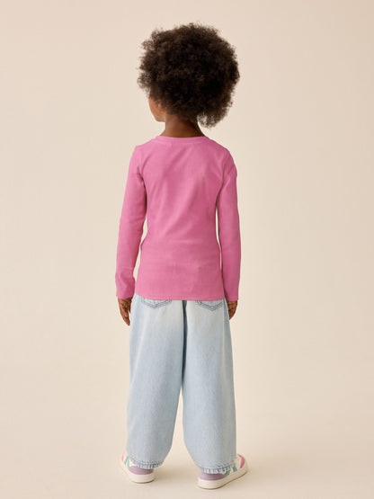 Dsiney Kidz - Dark Pink Long Sleeve Ribbed Top (3-16yrs) image 3
