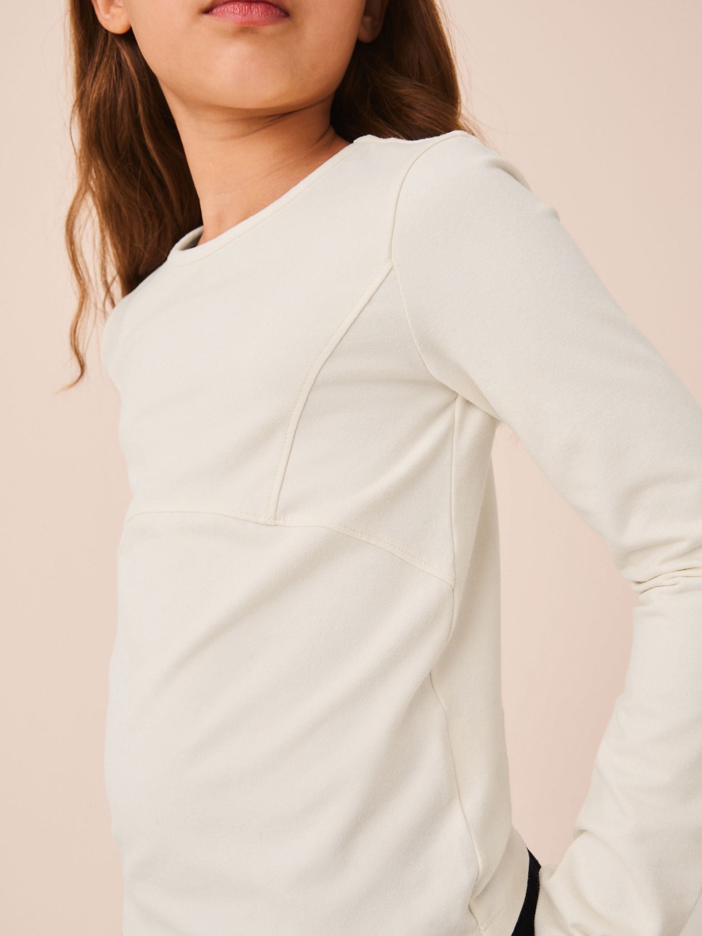 Dsiney Kidz - Ecru Long Sleeve Seam Detail Top (3-16yrs) image 2