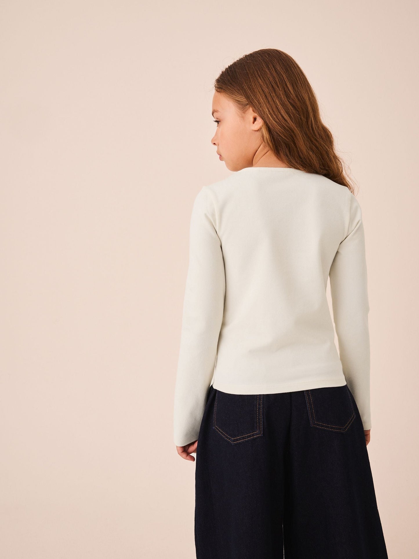 Dsiney Kidz - Ecru Long Sleeve Seam Detail Top (3-16yrs) image 3