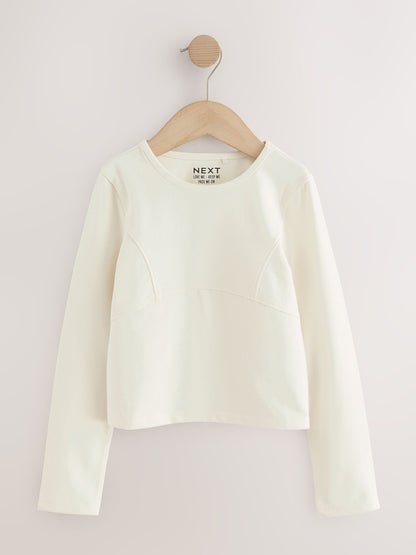 Dsiney Kidz - Ecru Long Sleeve Seam Detail Top (3-16yrs) image 5