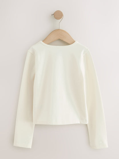 Dsiney Kidz - Ecru Long Sleeve Seam Detail Top (3-16yrs) image 6