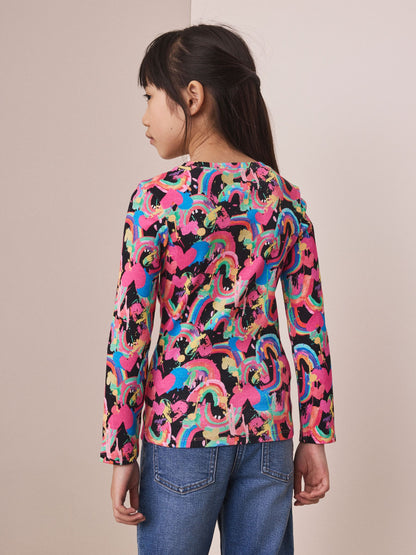 Dsiney Kidz - Bright Heart Rainbow Long Sleeve Ribbed Top (3-16yrs) image 3