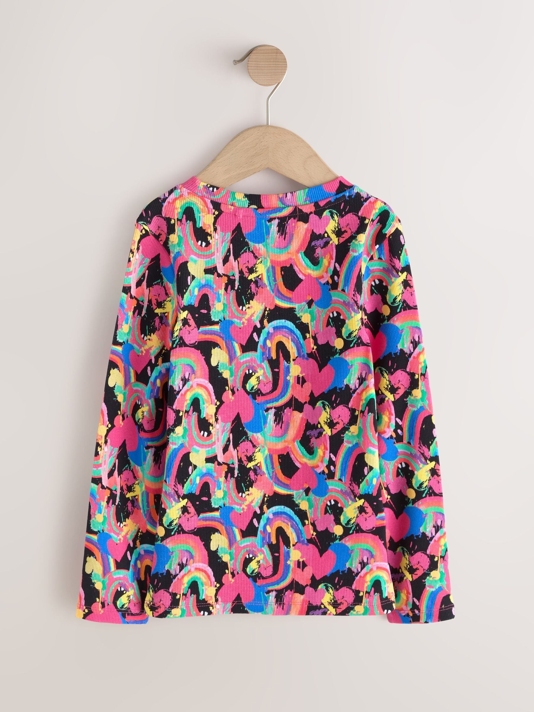 Dsiney Kidz - Bright Heart Rainbow Long Sleeve Ribbed Top (3-16yrs) image 6