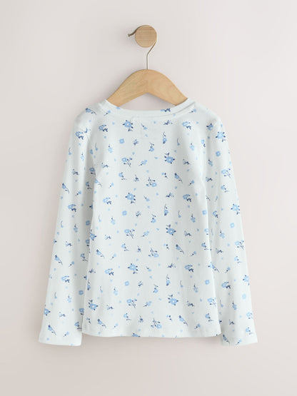 Dsiney Kidz - White Ditsy Floral Long Sleeve Ribbed Top (3-16yrs) image 6