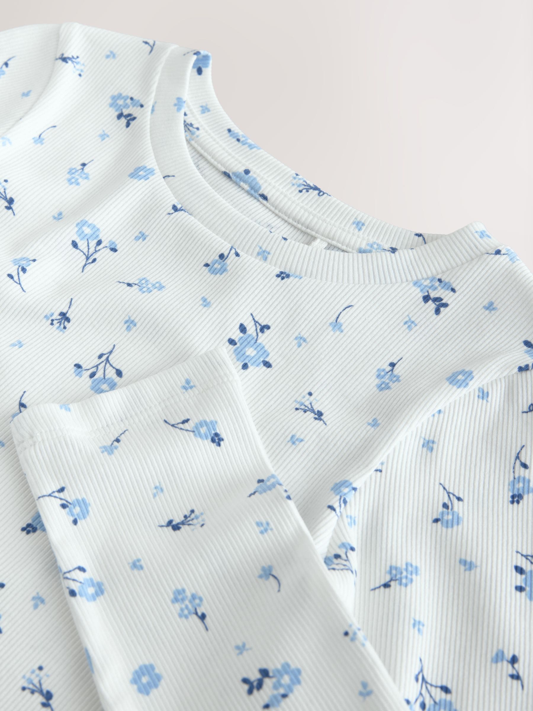 Dsiney Kidz - White Ditsy Floral Long Sleeve Ribbed Top (3-16yrs) image 8