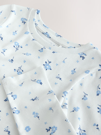 Dsiney Kidz - White Ditsy Floral Long Sleeve Ribbed Top (3-16yrs) image 8