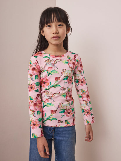 Dsiney Kidz - Pink Unicorn Long Sleeve Ribbed Top (3-16yrs) image 2