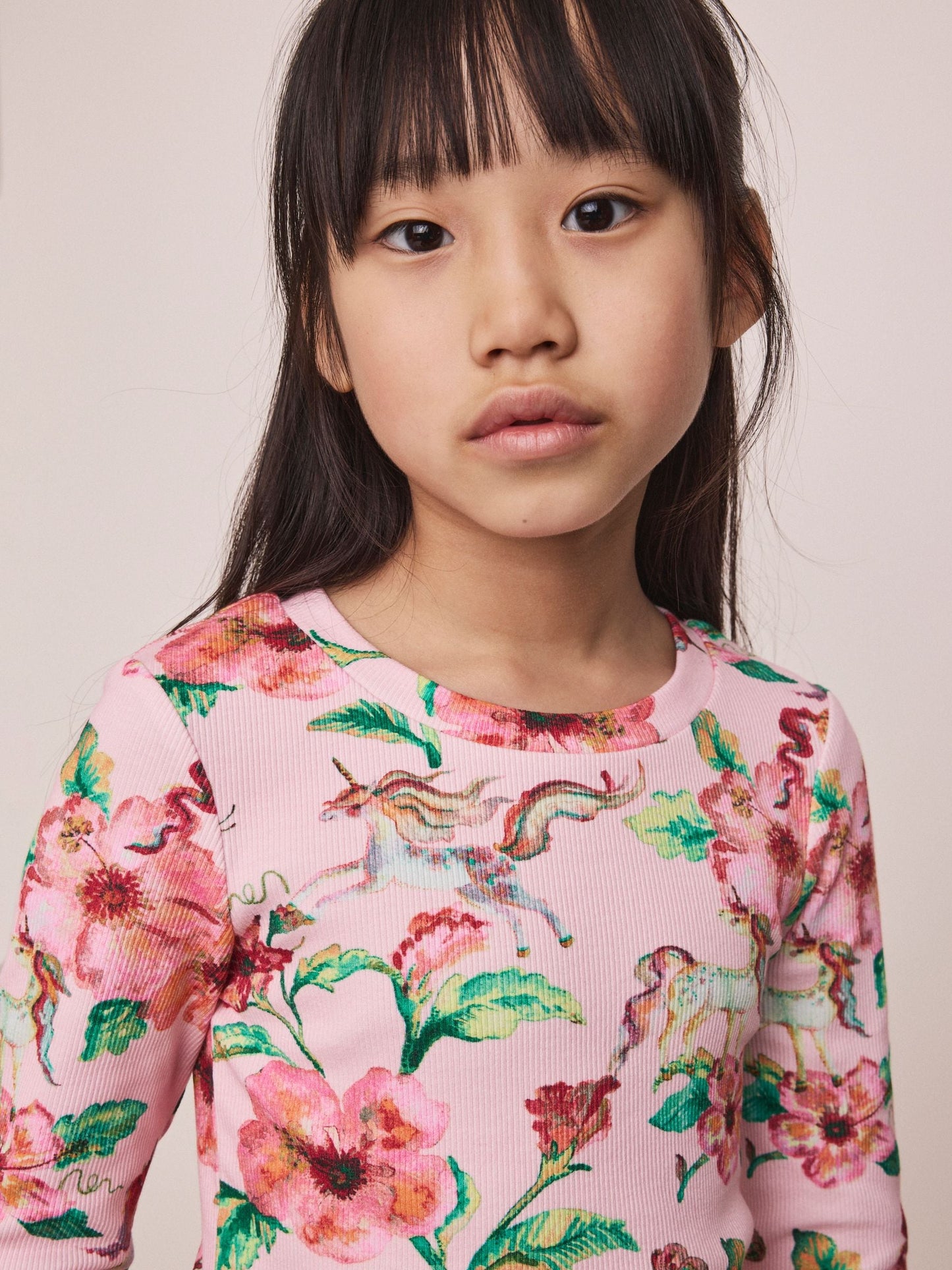 Dsiney Kidz - Pink Unicorn Long Sleeve Ribbed Top (3-16yrs) image 4