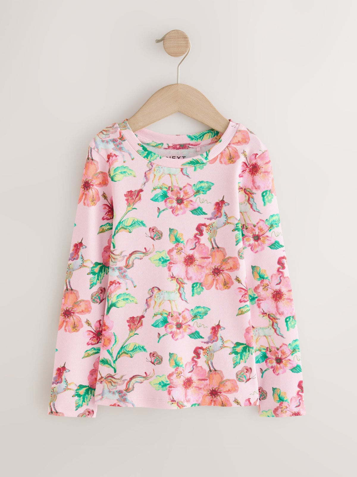 Dsiney Kidz - Pink Unicorn Long Sleeve Ribbed Top (3-16yrs) image 5