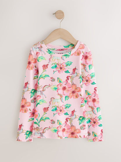 Dsiney Kidz - Pink Unicorn Long Sleeve Ribbed Top (3-16yrs) image 5