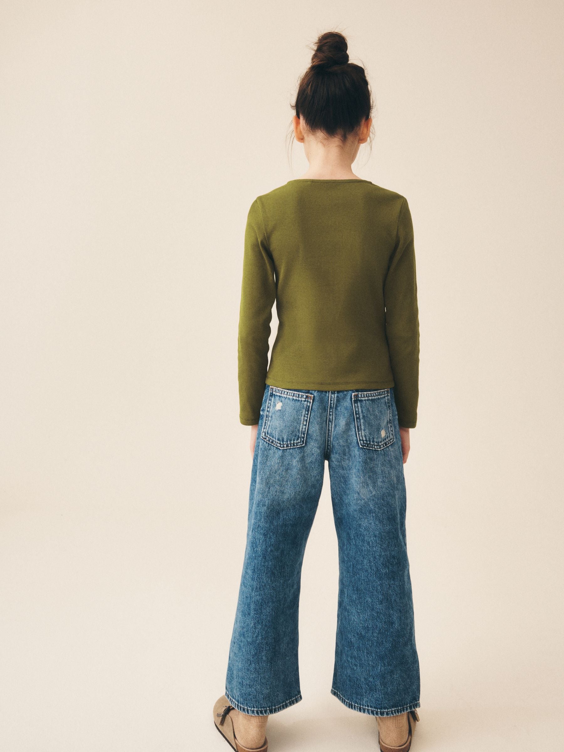 Dsiney Kidz - Olive Green Long Sleeve Ribbed Cardigan (3-16yrs) image 3