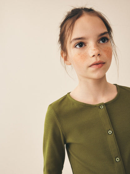 Dsiney Kidz - Olive Green Long Sleeve Ribbed Cardigan (3-16yrs) image 4