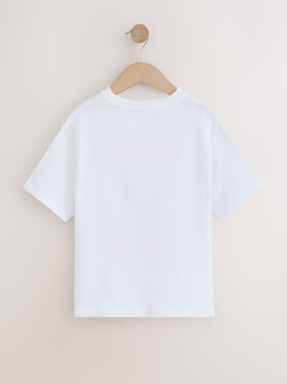 Dsiney Kidz - White Disco Heart Oversized Sequin Graphic T-Shirt (3-16yrs) image 6