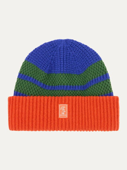 Sealskinz Blue Apton Waterproof Cold Weather Striped Roll Cuff Beanie image 1
