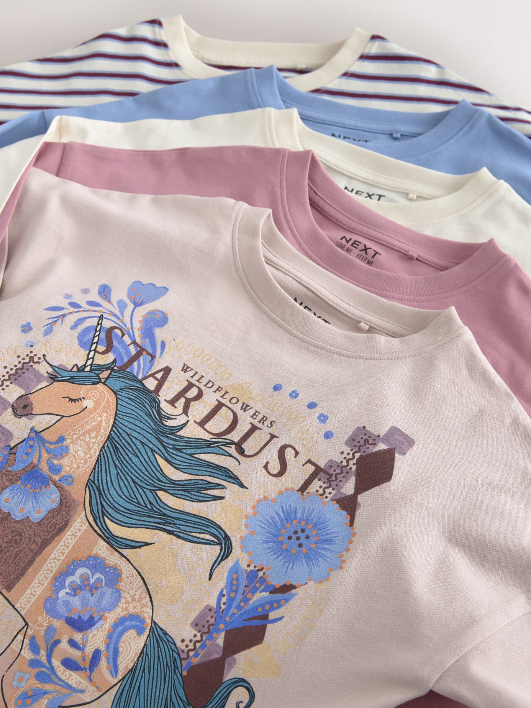 Dsiney Kidz - Lilac Purple Unicorn Long Sleeve T-Shirts 5 Pack (3-16yrs) image 9