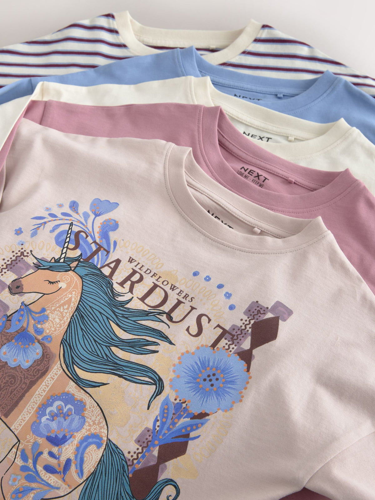 Dsiney Kidz - Lilac Purple Unicorn Long Sleeve T-Shirts 5 Pack (3-16yrs) image 9