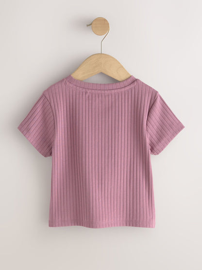 Dsiney Kidz - Pink/White Ribbed Wrap Front 2 Pack T-Shirt (3-16yrs) image 6