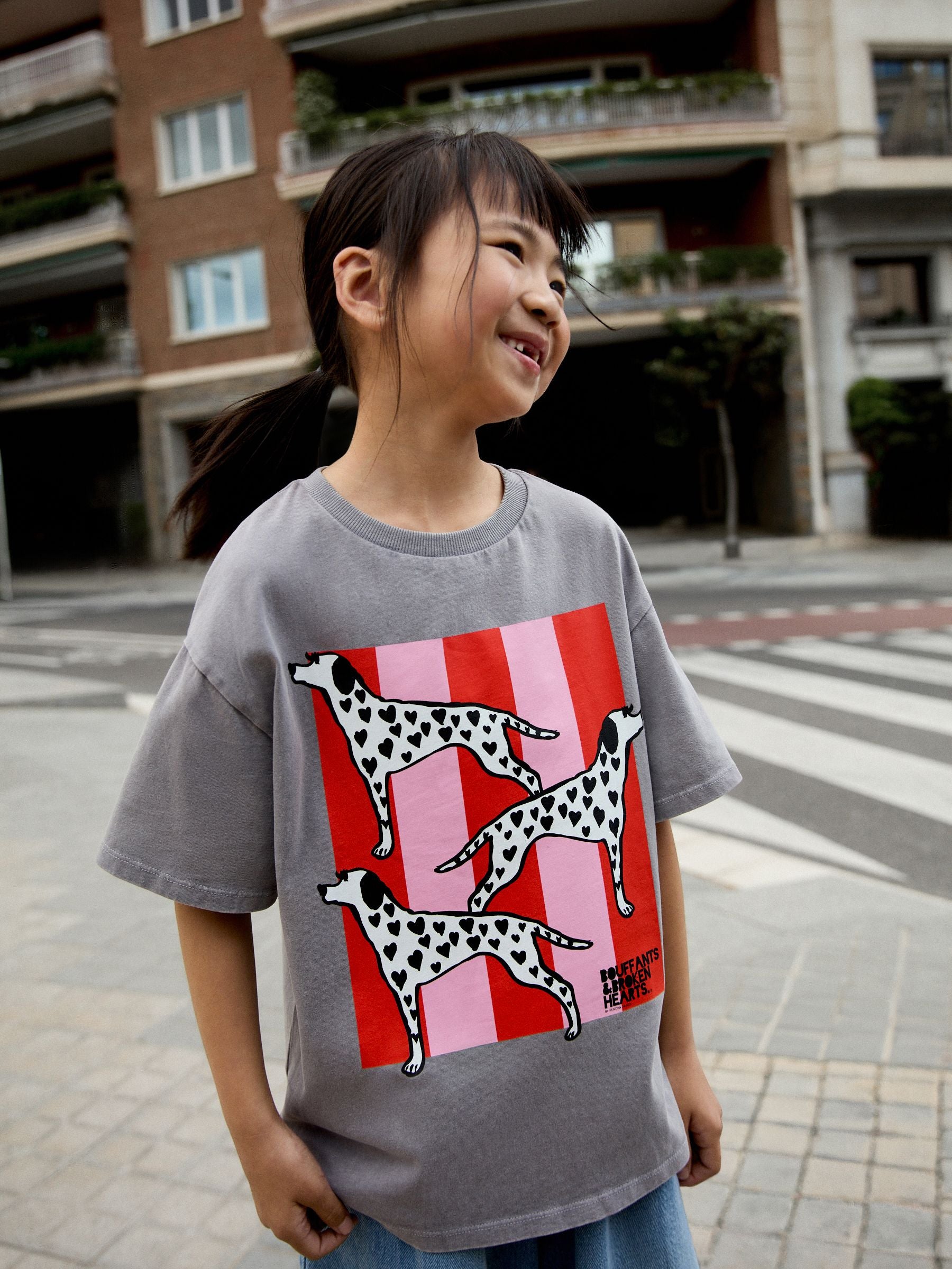Dsiney Kidz - Grey Dalmation Kendra Dandy Oversized Graphic T-Shirt (3-16yrs) image 1