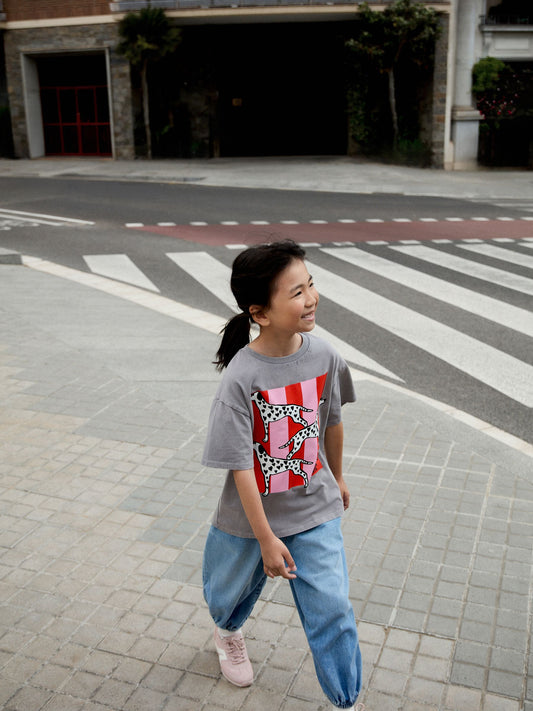 Dsiney Kidz - Grey Dalmation Kendra Dandy Oversized Graphic T-Shirt (3-16yrs) image 2