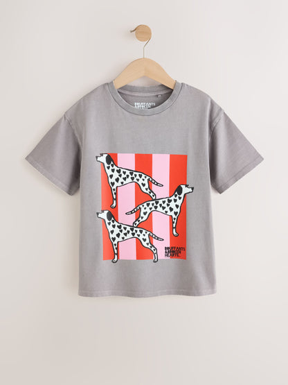 Dsiney Kidz - Grey Dalmation Kendra Dandy Oversized Graphic T-Shirt (3-16yrs) image 6