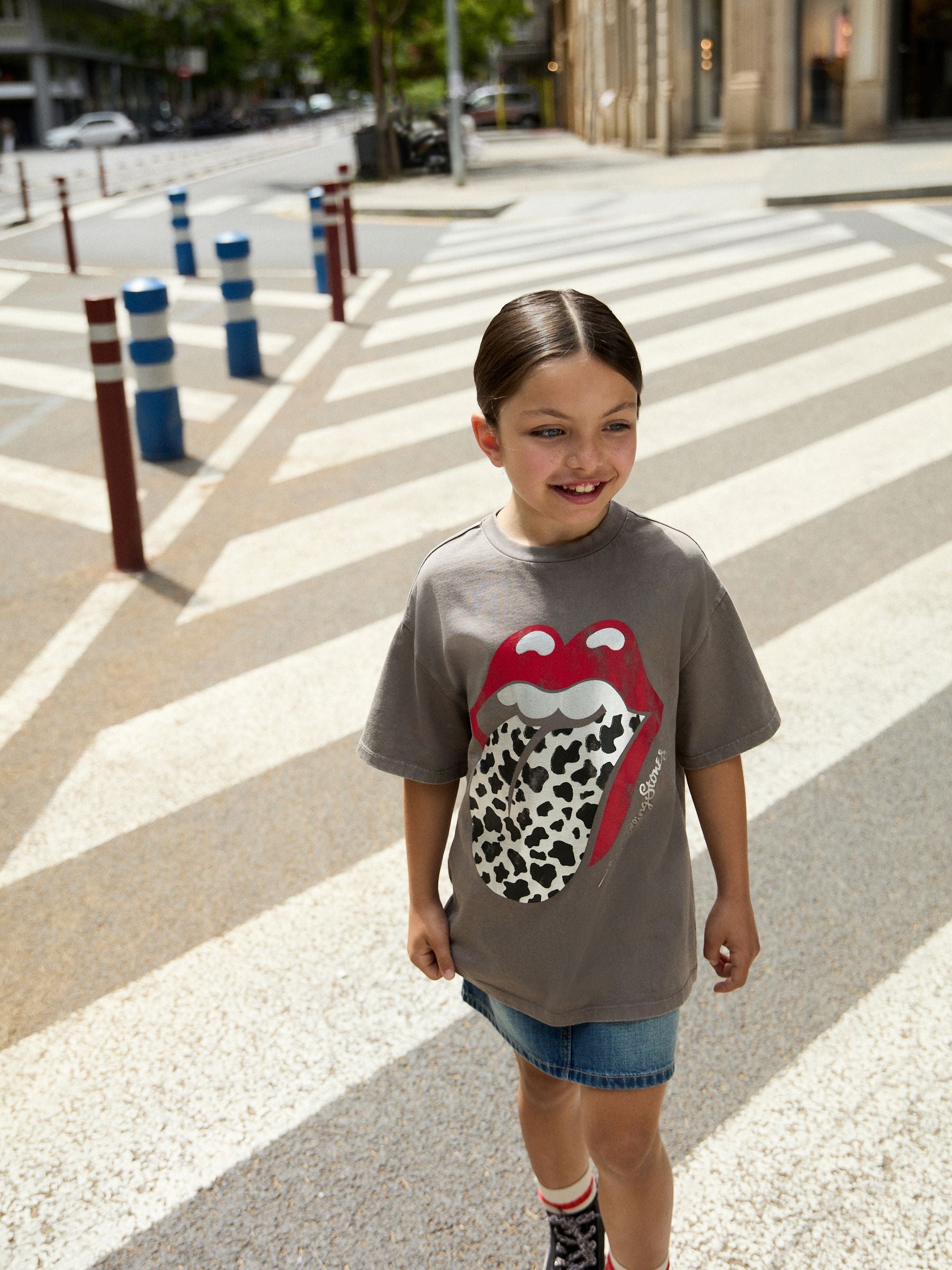 Dsiney Kidz - Charcoal Grey Rolling Stones Oversized T-Shirt (3-16yrs) image 1