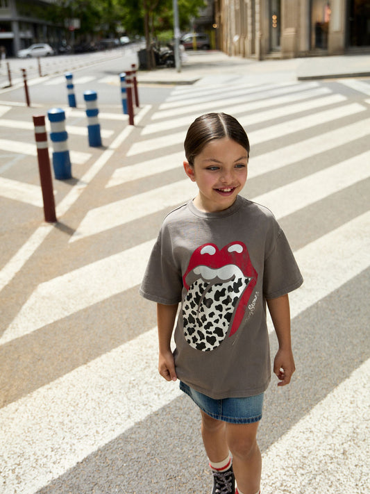 Dsiney Kidz - Charcoal Grey Rolling Stones Oversized T-Shirt (3-16yrs) image 1