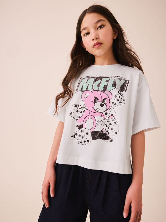 Dsiney Kidz - White McFly Oversized Boxy Graphic T-Shirt (3-16yrs) image 1
