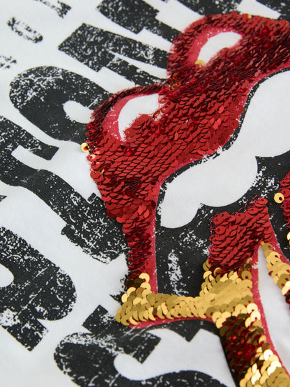 Dsiney Kidz - Ecru Sequin Rolling Stones Oversized T-Shirt (3-16yrs) image 8