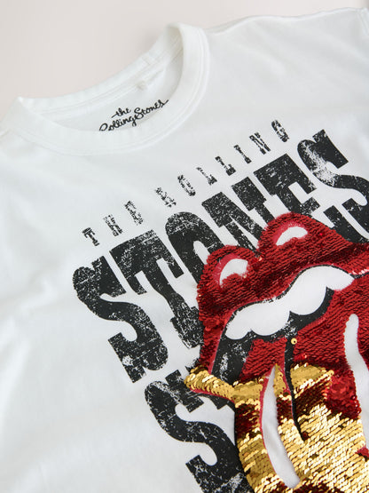 Dsiney Kidz - Ecru Sequin Rolling Stones Oversized T-Shirt (3-16yrs) image 9