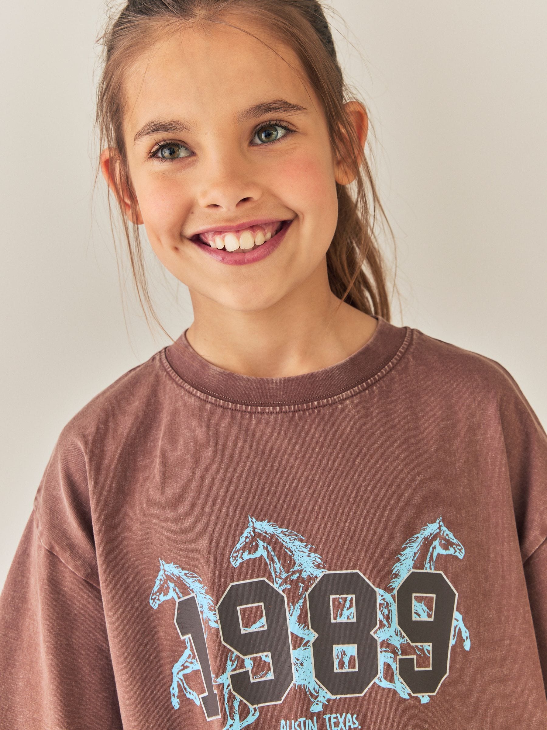 Dsiney Kidz - Brown Horse Oversized Graphic T-Shirt (3-16yrs) image 4