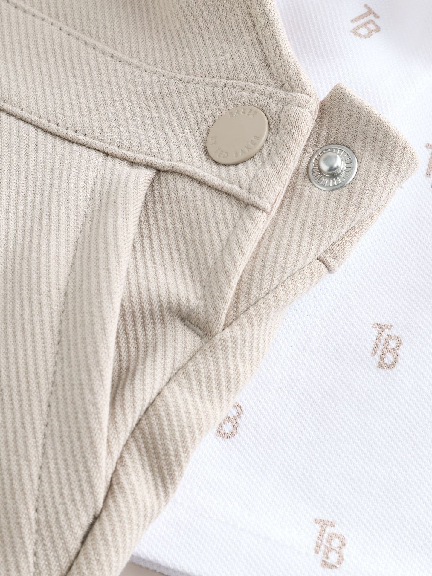 Baker by Ted Baker Stone Textured Dungaree and All Over Print Polo Shirt Set image 5