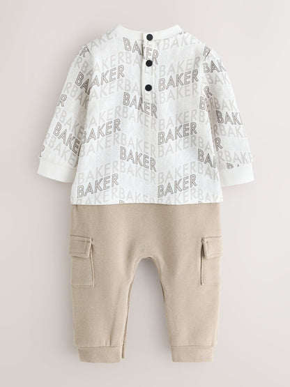 Baker by Ted Baker Letter Print Mockable Rompersuit image 2